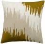 Judy Ross Textiles Hand-Embroidered Chain Stitch IKAT BANDS Throw Pillow cream/gold rayon/oyster